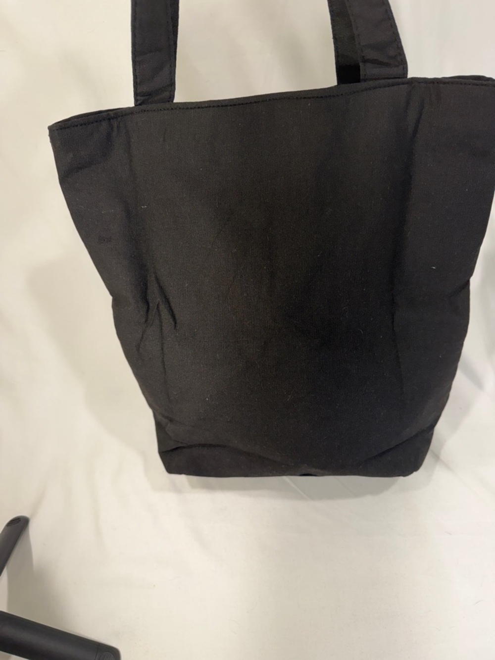 YSL Yves Saint Laurent Black Bow Tote Bag Canvas Minimalist Logo Handbag - Picture 5 of 16